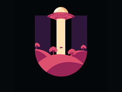 36 Days Of Type- UFO 36days 36daysoftype 36daysoftype07 abduction cow illustration letter lettering letters spaceship type typo typography ufo