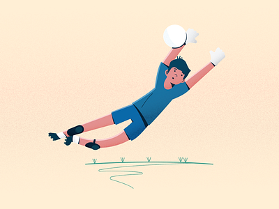 Goal Keeper digital illustration football footballer footie illustration sport sport illustration sports design vector