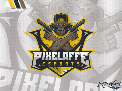 Pixelaffe affe esports gamer gaming logo mascot monkey pixel twitch youtube