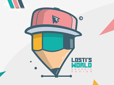 LoSti's World art artwork branding design digital art logo lostis world mascot pencil vector