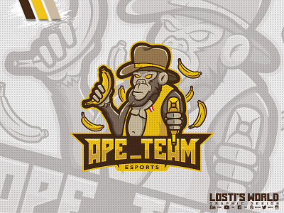 Ape_Team ape artwork bananas cowboy design logo mascot team