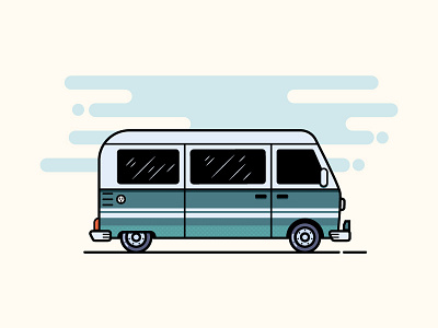 Summer Journey car combi illustration journey summer van vector