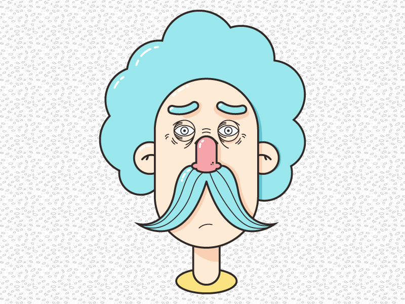 Mr Moustache tool vector simple illustration fun flat afro vintage moustache colorful