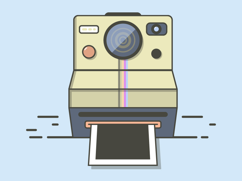 Take a pic cool vector simple illustration fun flat vintage moustache colorful polaroid