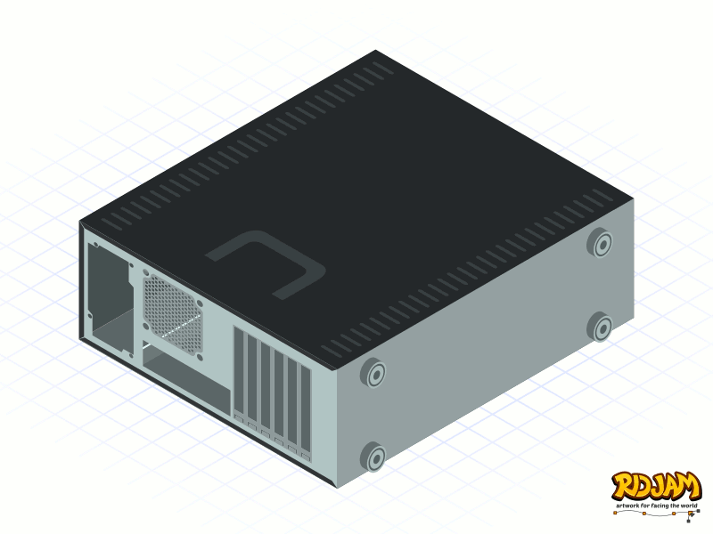 Isometric Personal Computer 3d assembly bulid component desktop hardware home isometric pc vector workstation
