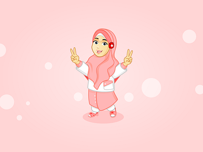 Muslim Girl Cartoon Character cartoon character girl islam mascot muslim ramadan veil woman