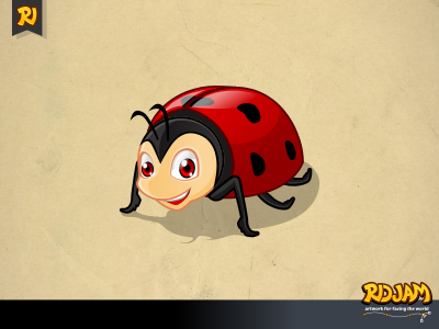 Ladybug Cartoon Character animal bug cartoon character funny illustration insect ladybug ridjam vector