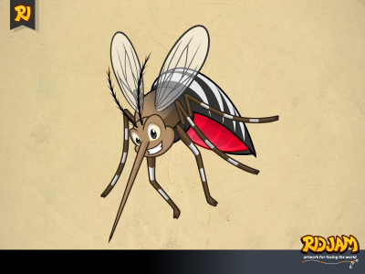 Mosquito Cartoon Character animal bug cartoon character funny illustration insect mosquito mosquitoes ridjam vector