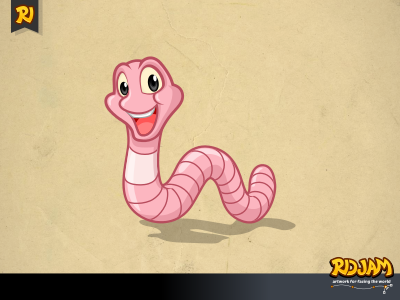 Earthworm Cartoon Character