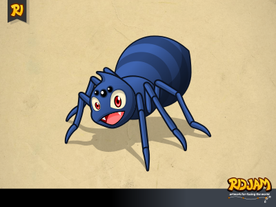 Spider Cartoon Character animal bug cartoon character funny illustration insect ridjam spider vector