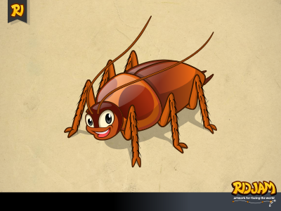 Cockroach Cartoon Character animal bug cartoon character cockroach funny illustration insect ridjam vector