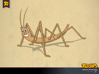 Stick Insect Cartoon Character animal bug cartoon character funny illustration insect ridjam stick vector