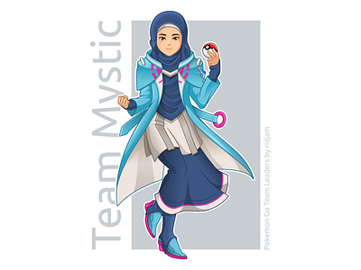 Pokemon Go Leader Of Team Mystic In Hijab Version arabian character design fanart hijab leaders mascot muslim pokemon pokemongo scarf woman