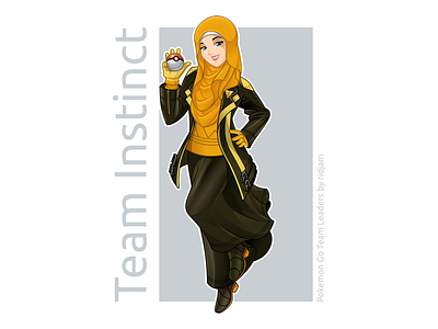 Pokemon Go Leader Of Team Instinct In Hijab Version arabian character design fanart hijab leaders mascot muslim pokemon pokemongo scarf woman