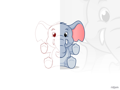 Elephant Doll Mascot Design adorable animal baby cartoon character cute design doll elephants illustration mascot sketch toys vector