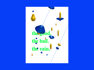 Poster Series (2/3) — The Good. The Bad. The Vain. 3d abstract beauty color deconstructed diamonds gold poster vase