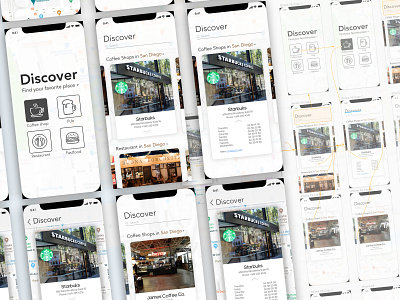 Discover App animate app coffee discover icon mobile restaurant sketch starbucks