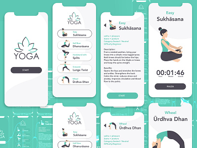 Yoga Application animation app application button character illustration logo mobile sketch time typography yoga