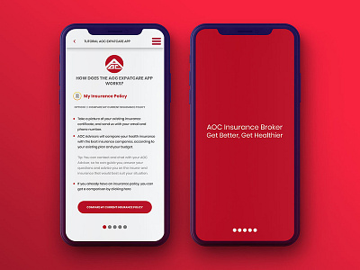 AOC Insurance prototype design mobile prototype