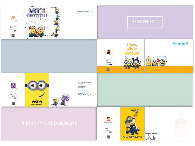 Minion Birthday Card Designs birthday card design graphic design