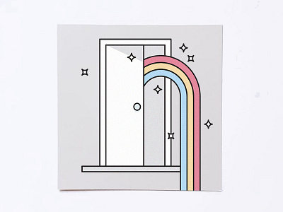 Happy National Coming Out Day closet door gay icon illustration national coming out day pride rainbow