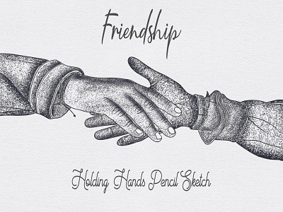 Friendship - Holding Hands Stippling Art Using iPad