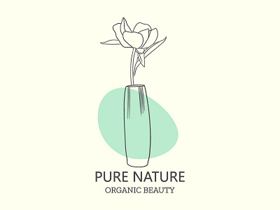 Hand drawn aesthetic botanical natural logo. Botanic Line Art.