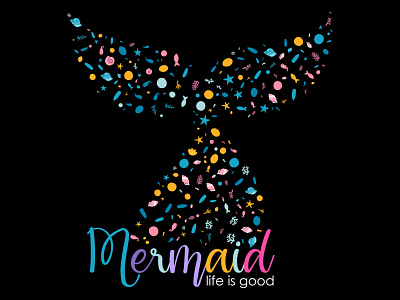 Mermaid Concpet Using Sea Creatures branding creative design graphic design illustration logo logotype mermaid vector