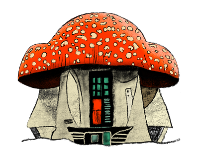 Mushroom house concept illustration. Cartoon style mushroom. creative design graphic design illustration vector