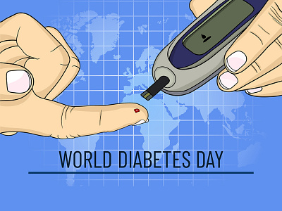 Hand drawn world diabetes day vector background