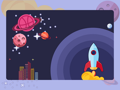 Rocket Going To Dribbble Mars
