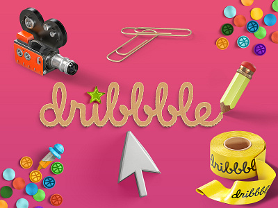 3D Objects Scene - Dribbble 3d ad digital objects scene social media super