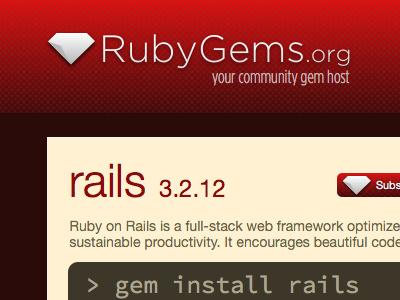 RubyGems.org Redesign logo red web design website