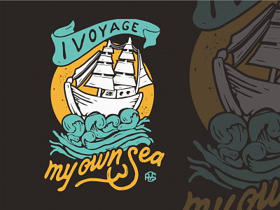 i voyage my own sea handdrawn illustration lettering merch design rysdsgstd t shirtdesign vintagedesign