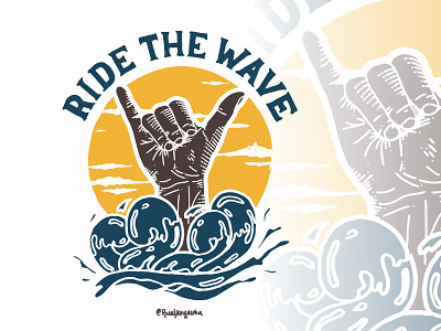 Ride The Wave aloha americandesign beach customlettering handdrawn handlettering illustration rysdsgstd surf typogaphy vintagedesign wave