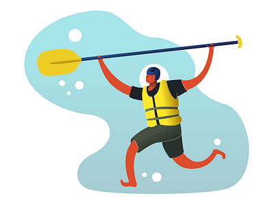 Summertime is coming! illustration rafting