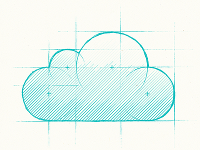 Cloud cloud draft line sketch wireframe