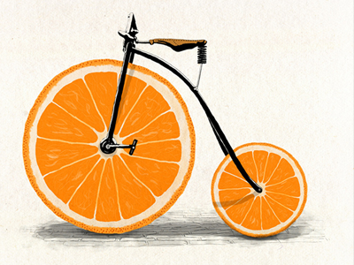 Vitamin bike fruit orange