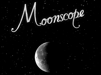 Moonscope logo manuscript moon space