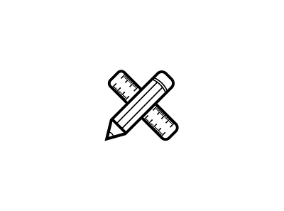 X + Pencil + Ruler branding design illustrator logo logo design vector