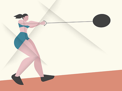 Hammer throwing illustration sport women vector