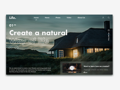 housing website black clean design houses interaction life natural nature photo type typography ui ux web website