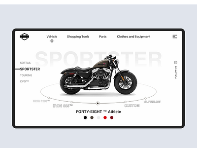 Motorcycle website black clean design motorcycle social type typography ui ux web website white