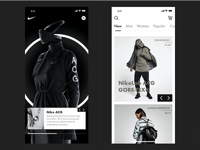 Fashion APP app black clean design fashion mobile nike social sports type typography ui ux