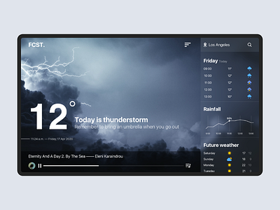 Weather System black clean design flat music natural social system type typography ui ux web website