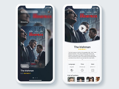 Film App app clean design mobile type typography ui ux web website