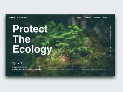 Protect The Ecology design environment flat green natural plant surroundings type typography ui ux web website