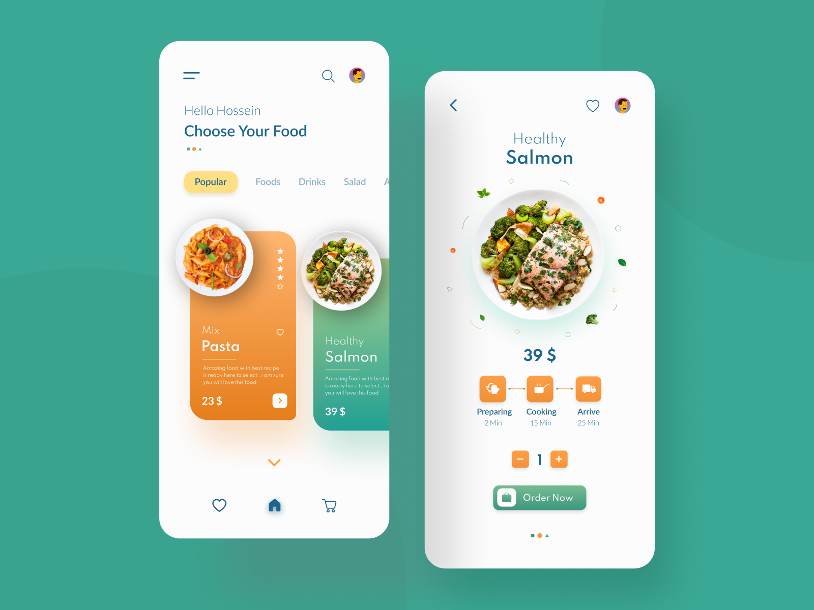 Food App - Concept by Hossein Ghahari on Dribbble