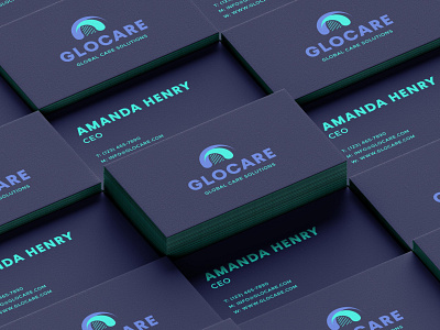 GLOCARE Business card design blue branding bright clean design famacy graphic design logo minimal modern