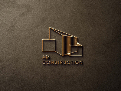 AM Construction - logo design branding clean construction design housing illustration klaipeda lithuania logo logomark minimal modern norway type vector